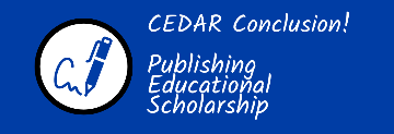 graphic that reads Publishing educational Scholarship