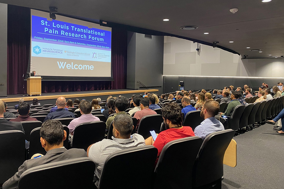 Daniela Salvemini, Ph.D., welcomes conference attendees