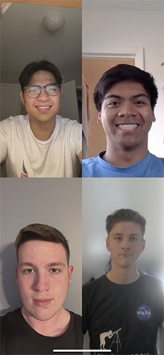 grid image of Spencer Buchanan, Kauyen (Abel) Chen, Janssen Gamilla, Connor Odum=